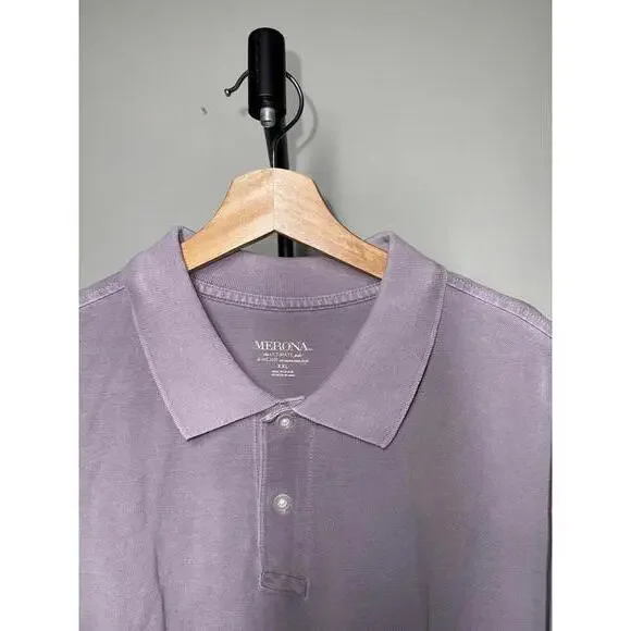 Men's Merona Polo Shirt XL Lavender - Picture 3 of 4